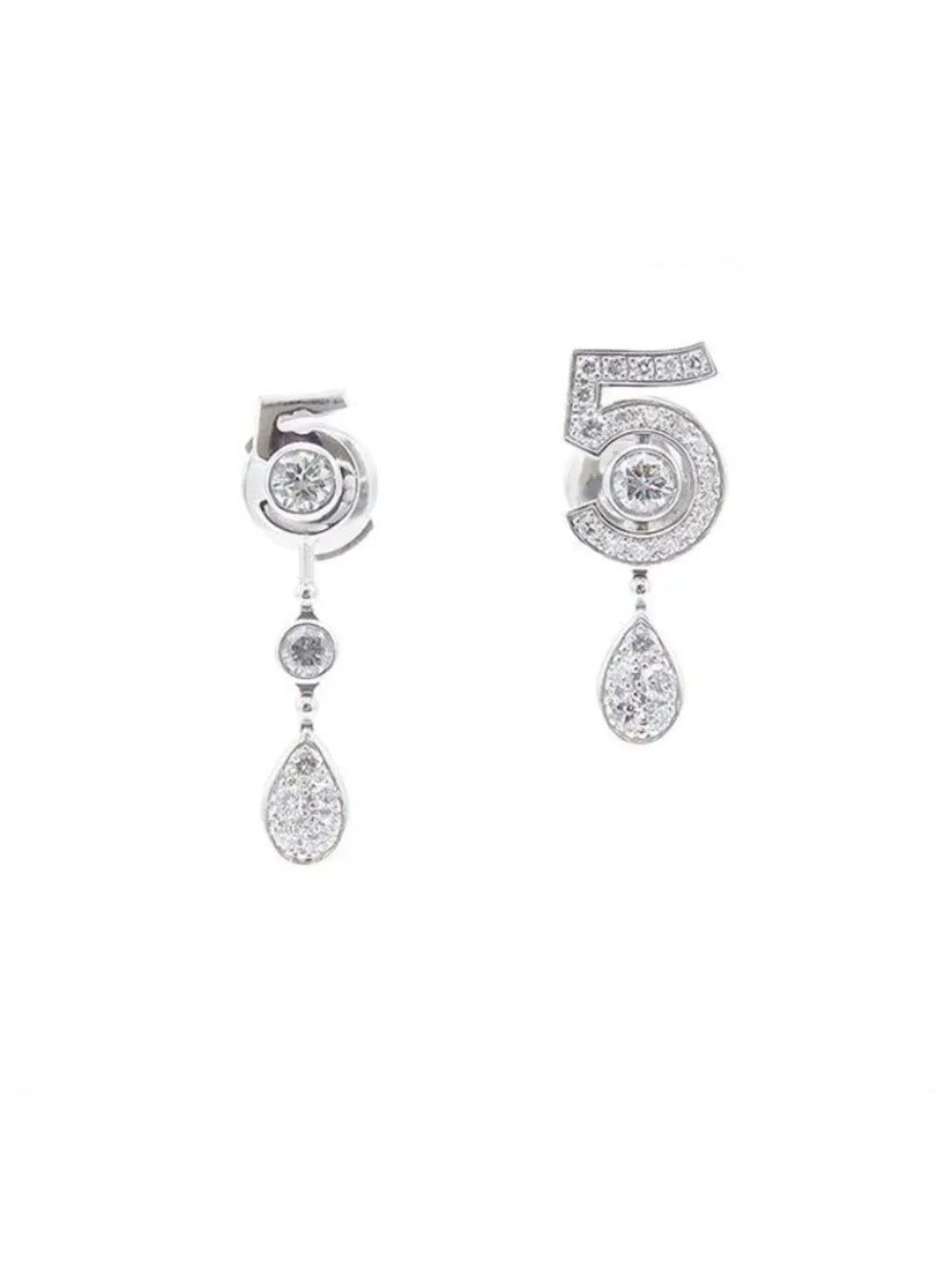 Chanel Eternal No. 5 Earrings White Gold 18K Diamond